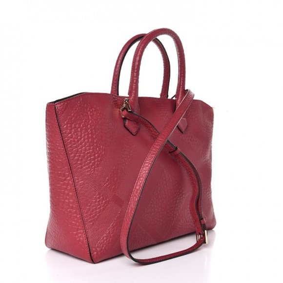 NWT BURBERRY LONDON GRAINY LEATHER CHECK MEDIUM DEWSBURY TOTE  BAG - Picture 3 of 8